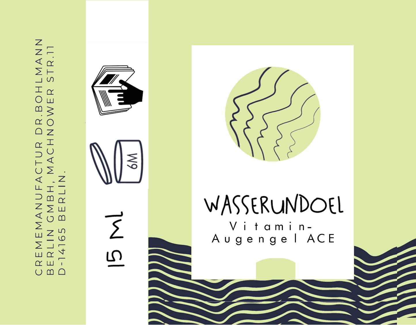 Originaletikett des Augengels von wasserundöl