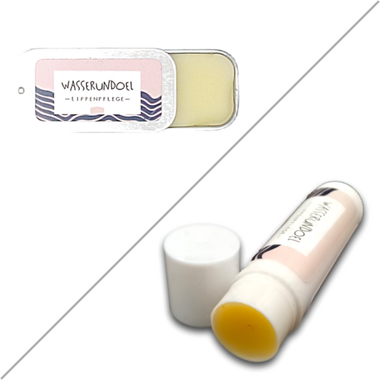 Lippenpflege im Schiebedöschen und als Drehstift