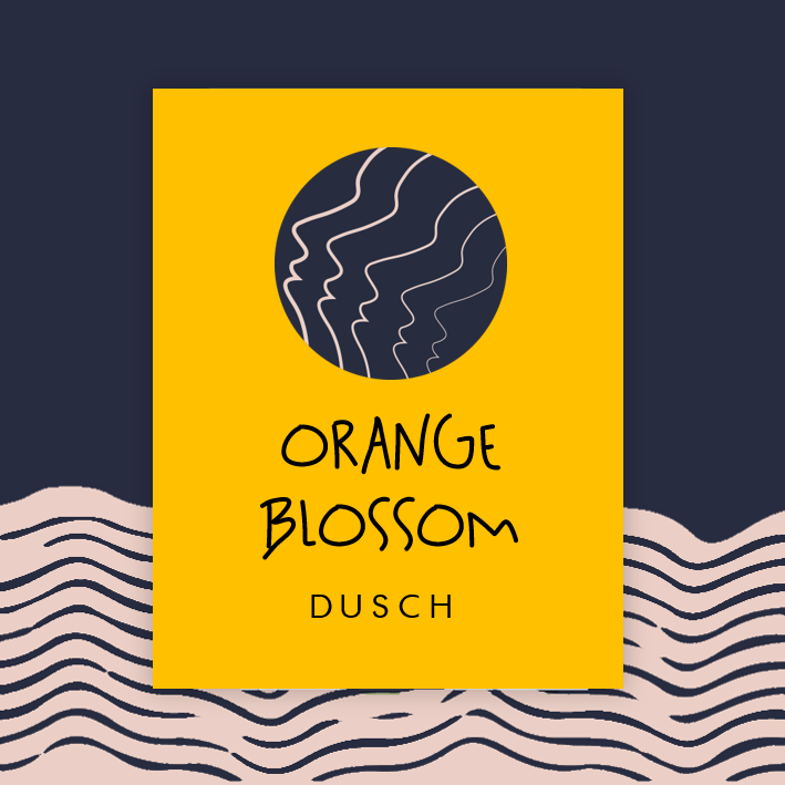 Etikett Duschgel Orange Blossom von wasserundoel