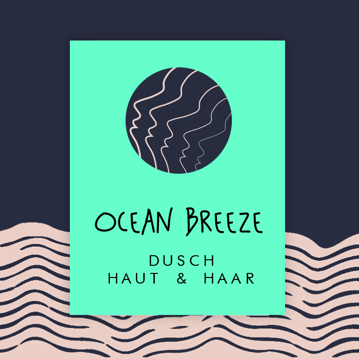 Etikett des Duschgels Ocean Breeze von wasserundoel