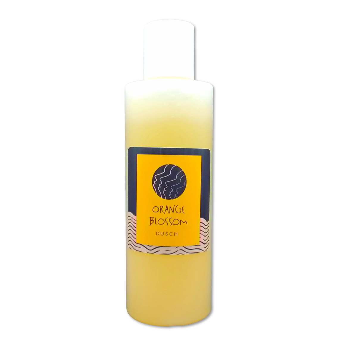 Flasche mit dem Duschgel Orange Blossom von wasserundoel