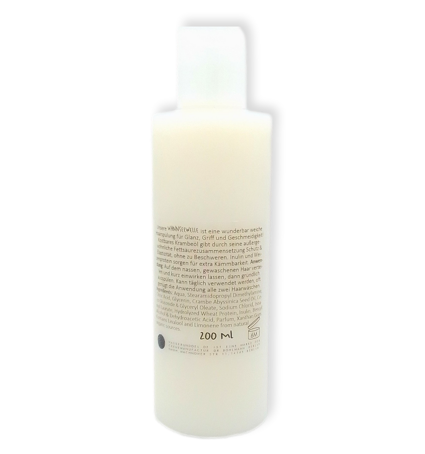 Flasche 200 ml mit dem Conditioner Wannseewelle von wasserundoel von hinten