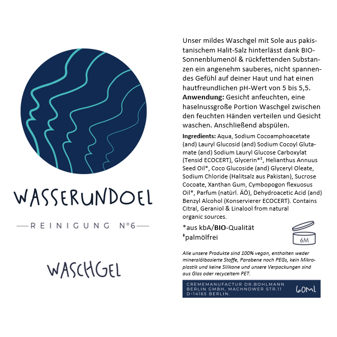Produktinformationen, Anwendungshinweise und Inhaltsstoffe des Sonnenblumen-Waschgels  von wasserundoel